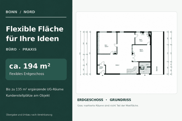 Pronájem kanceláře 329 m², Bonn Pronájem kanceláře 329 m², Bonn