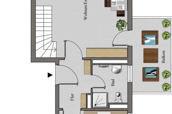 Pronájem bytu 2+kk 63 m², Münster, Severní Porýní-Vestfálsko Pronájem bytu 2+kk 63 m², Münster, Severní Porýní-Vestfálsko