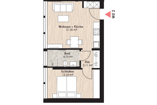 Pronájem bytu 2+1 42 m², Jägerstr. 38a, Lünen Pronájem bytu 2+1 42 m², Jägerstr. 38a, Lünen