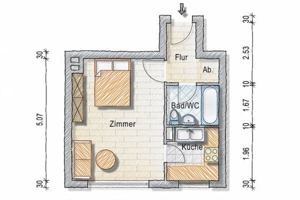 Prodej bytu 1+1 31 m², Berlin, Berlín Prodej bytu 1+1 31 m², Berlin, Berlín