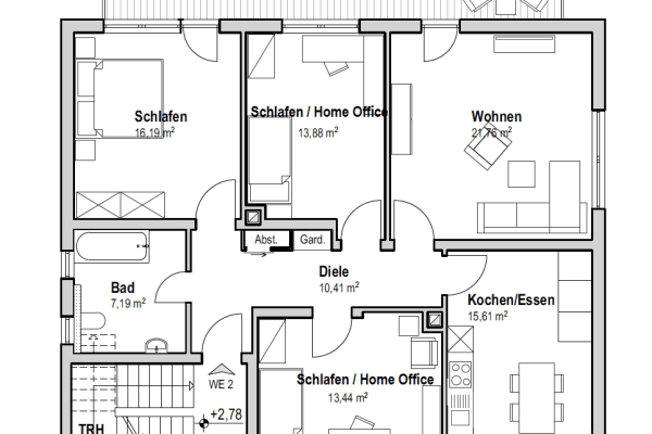 Pronájem bytu 4+1 104 m², Kleinostheim Pronájem bytu 4+1 104 m², Kleinostheim