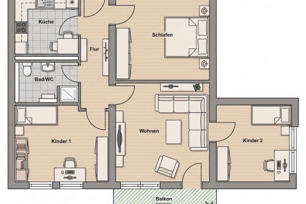 Pronájem bytu 4+1 94 m², Mönchengladbach Pronájem bytu 4+1 94 m², Mönchengladbach
