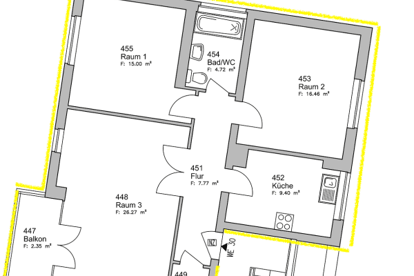 Pronájem bytu 3+1 84 m², Velten Pronájem bytu 3+1 84 m², Velten