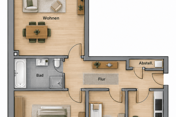 Pronájem bytu 3+1 83 m², Königsberger Str. 2, Moers Pronájem bytu 3+1 83 m², Königsberger Str. 2, Moers