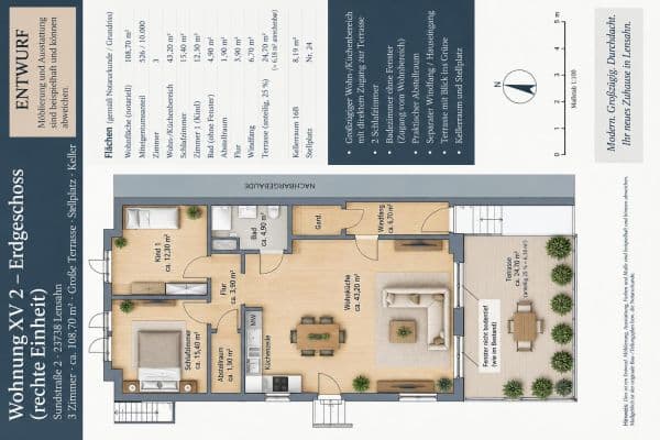 Prodej bytu 3+1 96 m², Sundstr. 2, Kreis Ostholstein - Lensahn Prodej bytu 3+1 96 m², Sundstr. 2, Kreis Ostholstein - Lensahn