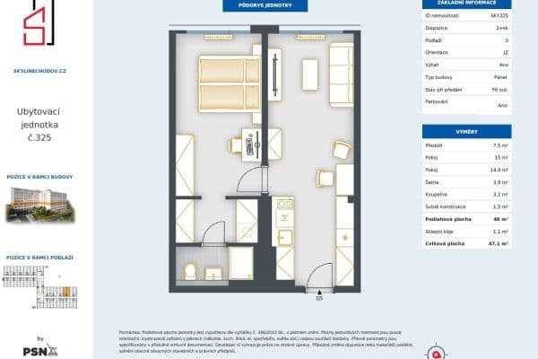 Prodej bytu 2+kk 46 m², Čenětická, Praha Prodej bytu 2+kk 46 m², Čenětická, Praha