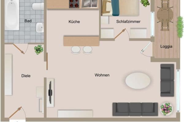 Pronájem bytu 2+kk 52 m², Bachstraße 50, Herten Pronájem bytu 2+kk 52 m², Bachstraße 50, Herten
