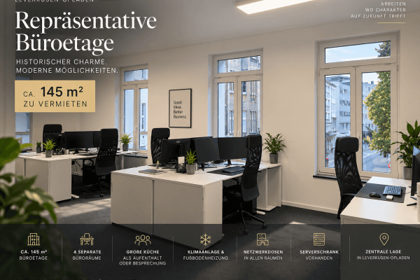 Pronájem kanceláře 145 m², Leverkusen Pronájem kanceláře 145 m², Leverkusen