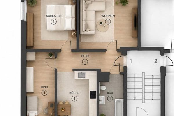 Pronájem bytu 3+1 64 m², Alter Reichenbacherstr. 16, Plauen Pronájem bytu 3+1 64 m², Alter Reichenbacherstr. 16, Plauen