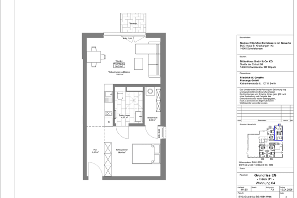 Pronájem bytu 2+1 51 m², Caputh Pronájem bytu 2+1 51 m², Caputh