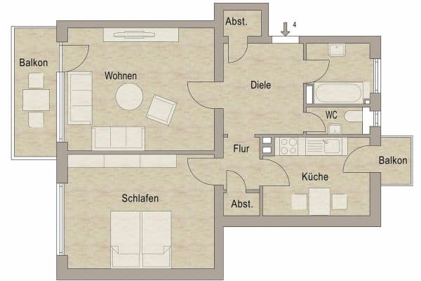 Prodej bytu 2+1 69 m², Gluck Straße 2, Mannheim, Bádensko-Württembersko Prodej bytu 2+1 69 m², Gluck Straße 2, Mannheim, Bádensko-Württembersko