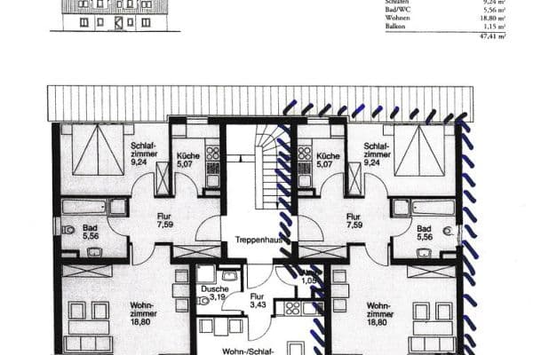 Pronájem bytu 2+1 48 m², Bergstraße 20, Mittenwalde Pronájem bytu 2+1 48 m², Bergstraße 20, Mittenwalde