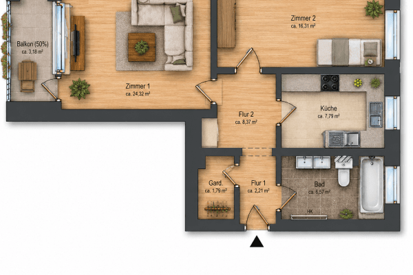 Pronájem bytu 2+1 67 m², Barmstedt Pronájem bytu 2+1 67 m², Barmstedt