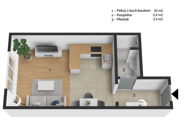 Pronájem bytu 1+kk 27 m², Záběhlická, Praha Pronájem bytu 1+kk 27 m², Záběhlická, Praha