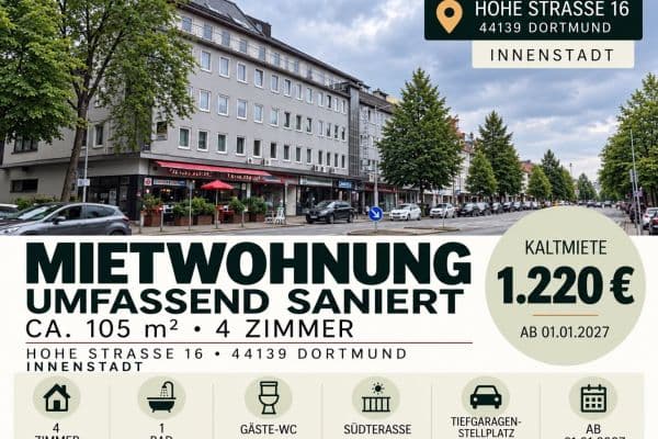 Pronájem bytu 4+1 105 m², Hohe Straße 16, Dortmund Pronájem bytu 4+1 105 m², Hohe Straße 16, Dortmund
