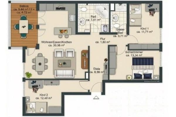 Prodej bytu 4+1 95 m², Federseestraße 13a, München, Bavorsko Prodej bytu 4+1 95 m², Federseestraße 13a, München, Bavorsko