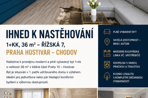 Pronájem bytu 1+kk 39 m², Rižská, Praha Pronájem bytu 1+kk 39 m², Rižská, Praha
