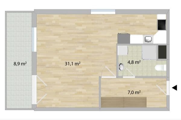 Pronájem bytu 1+kk 43 m², Sokolovská, Čelákovice Pronájem bytu 1+kk 43 m², Sokolovská, Čelákovice