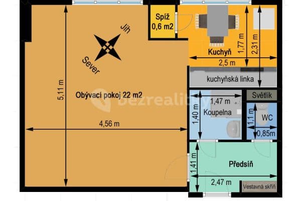 Pronájem bytu 1+1 32 m², Tyršova, Kolín Pronájem bytu 1+1 32 m², Tyršova, Kolín