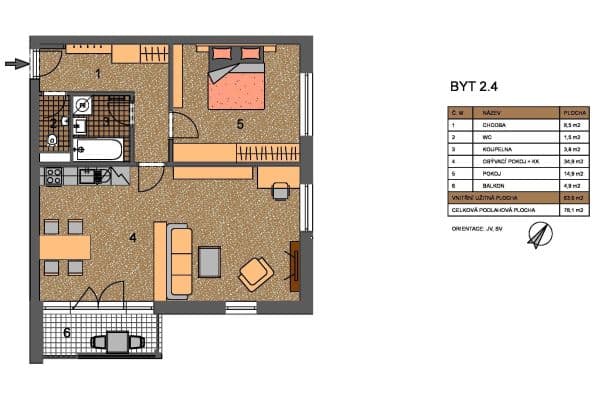 Pronájem bytu 2+kk 60 m², Kadečkové, Hlavní město Praha Pronájem bytu 2+kk 60 m², Kadečkové, Hlavní město Praha