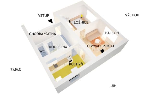 Pronájem bytu 2+1 60 m², 9. května, Litomyšl Pronájem bytu 2+1 60 m², 9. května, Litomyšl