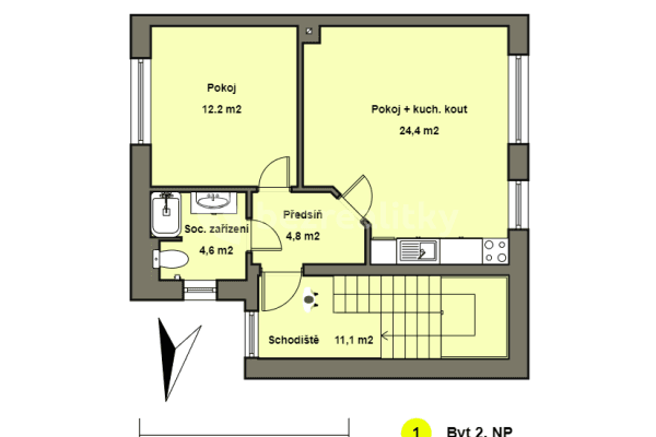 Pronájem bytu 2+kk 51 m², Šilarova, Brno