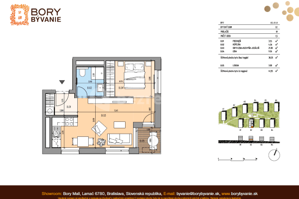 Pronájem bytu 2+1 41 m², Hany Ponickej, Bratislava Pronájem bytu 2+1 41 m², Hany Ponickej, Bratislava