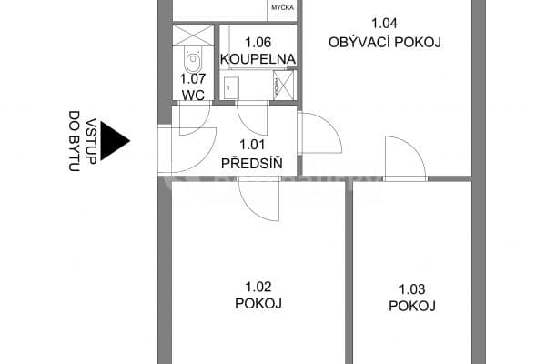 Pronájem bytu 3+1 70 m², Varšavská, Pardubice, Pardubický kraj