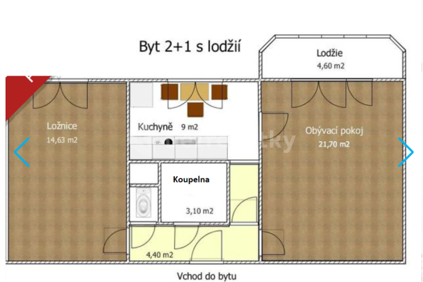 Pronájem bytu 2+1 56 m², Revoluční, Třebíč
