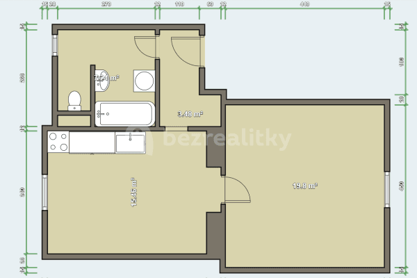 Pronájem bytu 1+1 48 m², 