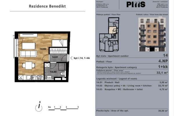 Pronájem bytu 2+kk 30 m², Křižíkova, Praha Pronájem bytu 2+kk 30 m², Křižíkova, Praha