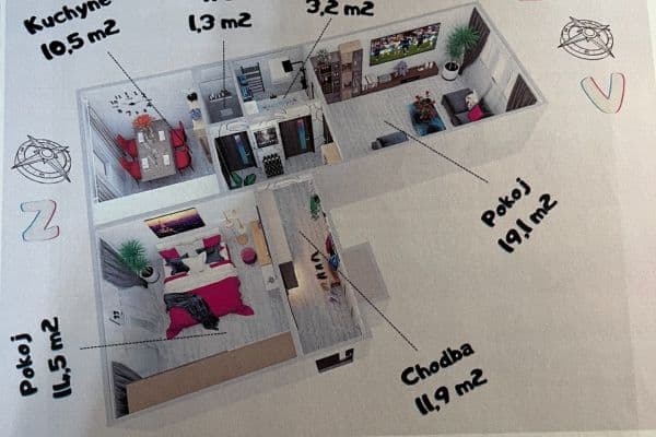 Pronájem bytu 2+1 61 m², Leoše Janáčka, Jihlava Pronájem bytu 2+1 61 m², Leoše Janáčka, Jihlava