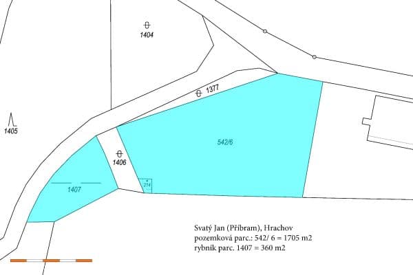Prodej pozemku 2.065 m², Svatý Jan Prodej pozemku 2.065 m², Svatý Jan