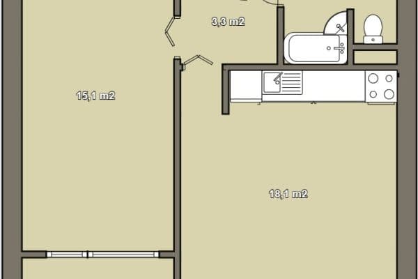 Prodej bytu 2+kk 40 m², Čsl. partyzánů, Děčín Prodej bytu 2+kk 40 m², Čsl. partyzánů, Děčín