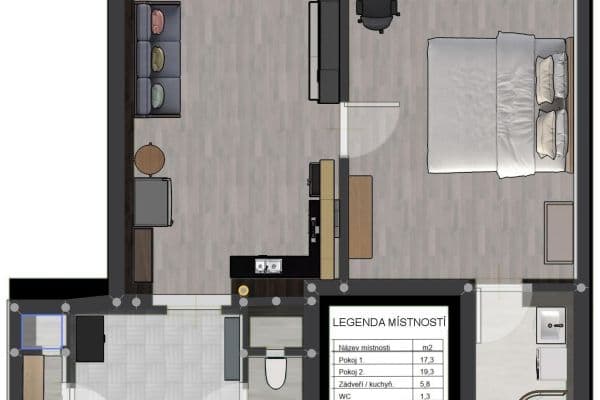 Pronájem bytu 2+kk 50 m², Jana Želivského, Praha Pronájem bytu 2+kk 50 m², Jana Želivského, Praha