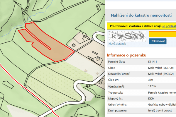 Prodej pozemku 18.260 m², Malá Veleň Prodej pozemku 18.260 m², Malá Veleň