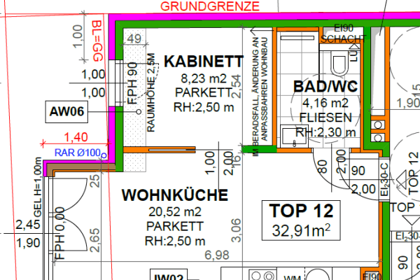 Pronájem bytu 2+1 33 m², Feldkellergasse 16, Wien, Wien Pronájem bytu 2+1 33 m², Feldkellergasse 16, Wien, Wien