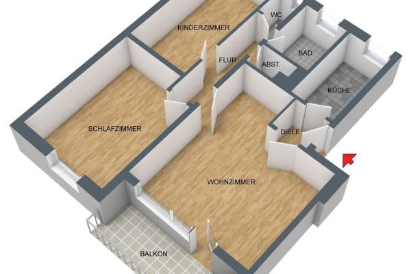 Pronájem bytu 3+1 67 m², Augsburg Pronájem bytu 3+1 67 m², Augsburg