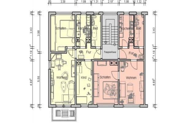 Pronájem bytu 3+1 60 m², Aufbaustrasse 43, Am Ohmberg, Durynsko Pronájem bytu 3+1 60 m², Aufbaustrasse 43, Am Ohmberg, Durynsko