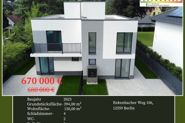 Prodej domu 150 m², pozemek 394 m², Enkenbacher Weg 106, Berlin, Berlín Prodej domu 150 m², pozemek 394 m², Enkenbacher Weg 106, Berlin, Berlín