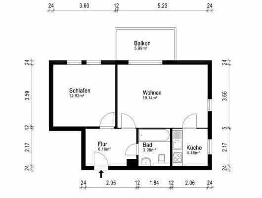 Prodej bytu 2+1 50 m², Dresden, Sasko Prodej bytu 2+1 50 m², Dresden, Sasko