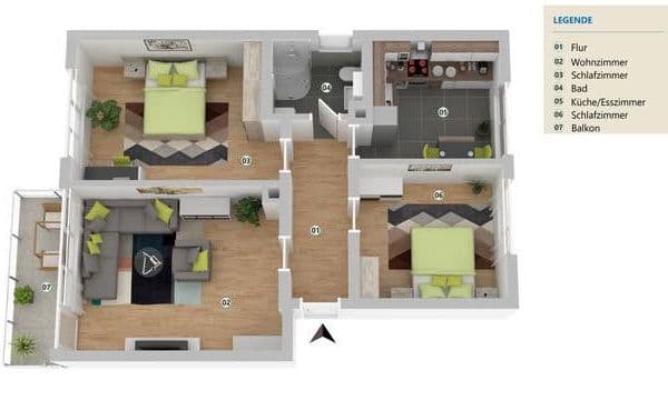 Pronájem bytu 3+1 70 m², Seligenstadt Pronájem bytu 3+1 70 m², Seligenstadt
