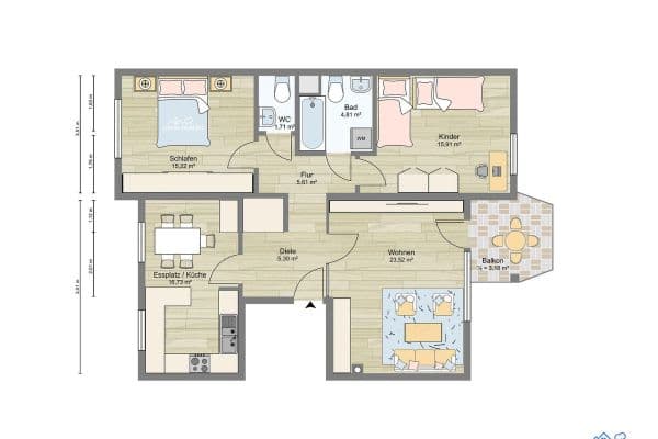 Prodej bytu 3+1 91 m², Kempten (Allgäu) Prodej bytu 3+1 91 m², Kempten (Allgäu)