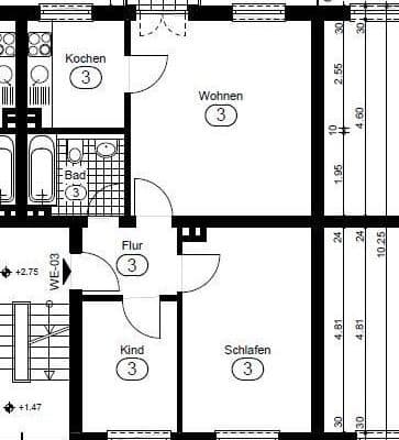 Pronájem bytu 3+1 55 m², Paulstr. 11, Essen Pronájem bytu 3+1 55 m², Paulstr. 11, Essen