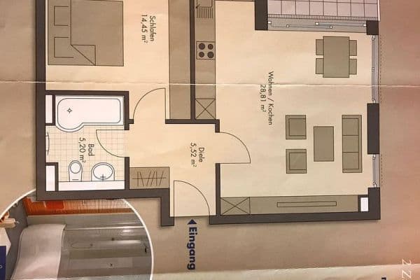 Pronájem bytu 2+1 58 m², Unterhaching, Bavorsko Pronájem bytu 2+1 58 m², Unterhaching, Bavorsko