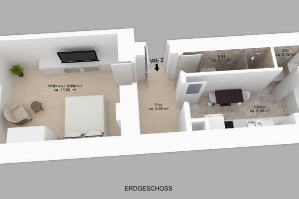Pronájem bytu 2+1 30 m², Markgrafenstraße 15, Nürnberg, Bavorsko Pronájem bytu 2+1 30 m², Markgrafenstraße 15, Nürnberg, Bavorsko