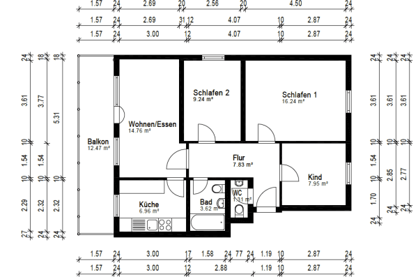 Pronájem bytu 4+1 78 m², Batzenhäuselweg 24, Neckargemünd Pronájem bytu 4+1 78 m², Batzenhäuselweg 24, Neckargemünd