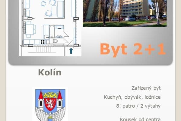 Pronájem bytu 2+1 62 m², Bezručova, Kolín, Středočeský kraj Pronájem bytu 2+1 62 m², Bezručova, Kolín, Středočeský kraj