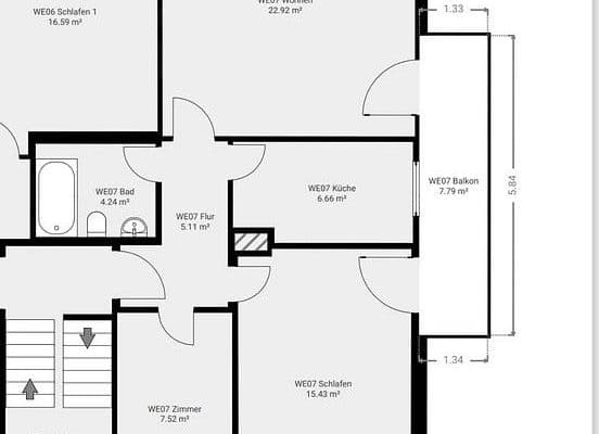 Pronájem bytu 3+1 60 m², Mörfelden Pronájem bytu 3+1 60 m², Mörfelden