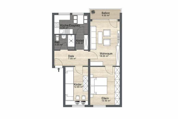 Prodej bytu 3+1 70 m², Finkenstr. 15, Neukirchen-Vluyn Prodej bytu 3+1 70 m², Finkenstr. 15, Neukirchen-Vluyn